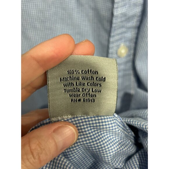 Paperdenim & Cloth Blue Gingham Short Sleeve Western Button Down Shirt Medium - Picture 7 of 9